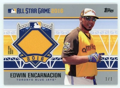 Actualización Topps All-Star Stitches Platinum 2016 #ASTITEE Edwin Encarnación 1/1 Foto 1 de 2