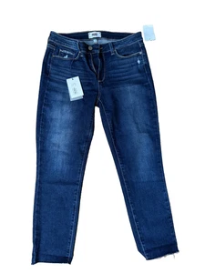 PAIGE Kylie Crop Raw Hem MILLO DESTRUCTED Dark Wash Skinny Jeans 30 BRANDNEU - Bild 1 von 11