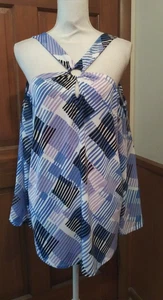 Est 1848 Cato Size XL Long Shear Sleeve Cape Cod Blue Bonnet Cold Shoulder cxls - Picture 1 of 10