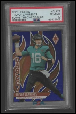 2023 Panini Phoenix Trevor Lawrence 蓝色火焰喷射器 10/35 PSA 10 — 第 1/2 张图片