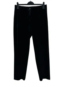 House Of Bruar Black Velvet Trousers Size 14 Stretch Elastic Waist Christmas - Picture 1 of 6