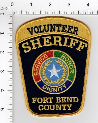 FORT BEND COUNTY SHERIFF VOLUNTARIO TEXAS - PARCHE BORDADO POLICÍA COLECCIONABLE Foto 1 de 2