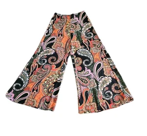 Droimp Floral Paisley Vintage Look Flare Wide Bottom Lightweight Pants Size M - Picture 1 of 7