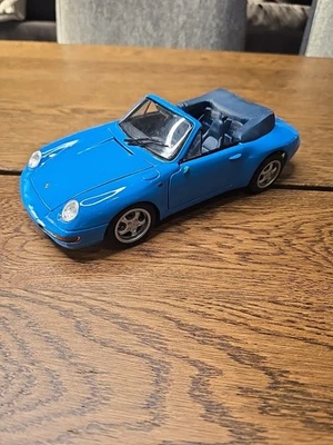 Porsche 911 Carrera Cabriolet 1994 1/18 Maisto Model Diecast Car Blue NO MIRRORS - Image 1 of 4