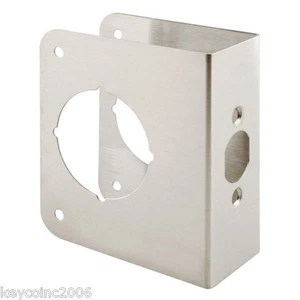 Prime Line U 9590 Lock And Door Reinforcer, 2-3/8" x 1-3/4", Stainless Steel - Picture 1 of 2