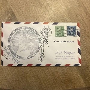 1935 Postal Cover Senora Airport Dedication Pilot Auto California To Oregon  - Picture 1 of 6