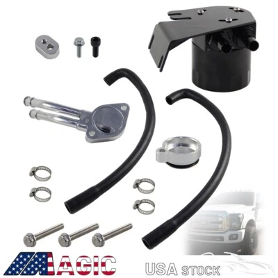 Baffled Oil Catch Can For 2011–2016 Ford F-250 F-350 Super Duty 6.7L Powerstroke Foto 1 de 4