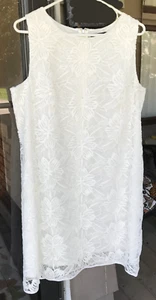 Tommy Hilfiger Talla 14 Blanco Crochet Encaje Vaina Vestido Sin Mangas 02 - Imagen 1 de 12