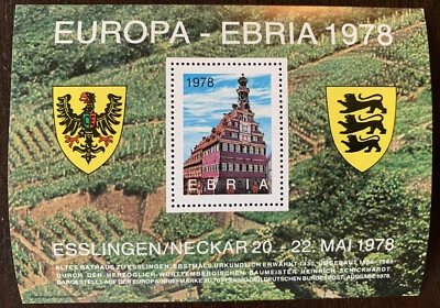 1978 EBRIA GERMANY MNH STAMP SOUVENIR SHEET ESSLINGEN NECKAR EUROPA - Image 1 of 3