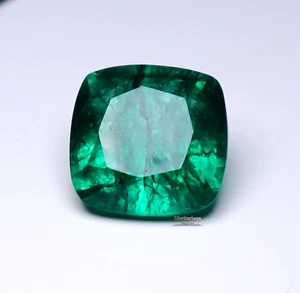 8-10 Ct Cushion Cut Natural Columbian Emerald Certified Loose Gemstone - Picture 1 of 7