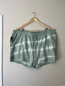 Neu mit Etikett Original Use grüne Batik Baumwollshorts Kordelzug Taillentaschen Damen XXL - Bild 1 von 4