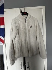 White Fila Fleece Jacket Size Uk Small - Picture 1 of 6