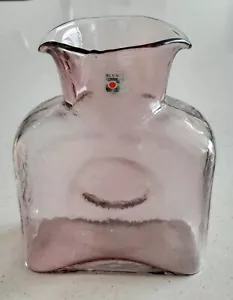 BLENKO Water Carafe Orchid Pale Amethyst Glass Water Bottle DOUBLE SPOUT - Picture 1 of 6