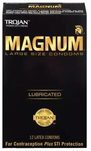 4 X 12 =48 Trojan Magnum Large Size Lubricated Latex Condoms EXP 11/2022