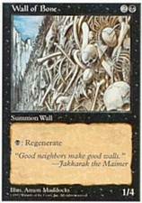 MTG magic cards 2x x2 Light Play, English Wall of Bone 5th Edition