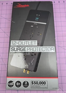 Rocketfish Striscia 12 Uscite/1-USB-C/1-USB 4.680 Joule Protezione da Sovratensioni RF-HTS2223 - Foto 1 di 3