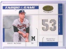 2004 Leaf Certified Fabric of the Game Eddie Mathews Jersey #D14/53 #FG129