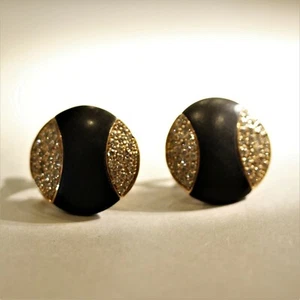 Black-Coral Diamond Round Button Earrings 16.22CTW 18K Rose Gold - Picture 1 of 4