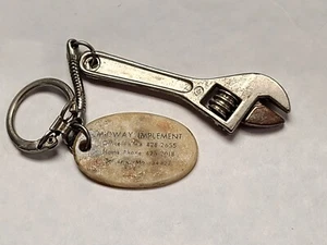 Vintage Mini Adjustable Wrench Keychain MIDWAY IMPLEMENT Bolckow Missouri - Picture 1 of 11