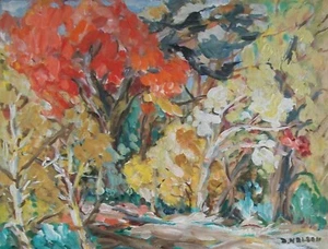 D. NELSON - Expressionist Oil Painting on Panel - Signed - Canada - Circa 1950's - Picture 1 of 8