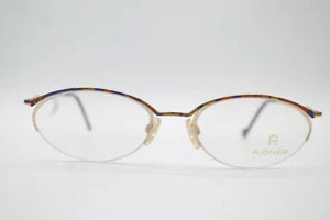Vintage Aigner EA 383 Mehrfarbig Gold Halbrand Brille Brillengestell NOS - Picture 1 of 6