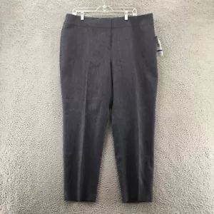 Black Label by Evan Picone Trouser Pants Womens 18 Gray Flat Front Mid Rise Zip - Picture 1 of 12