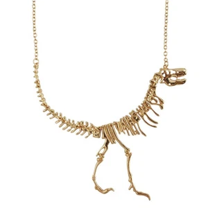 Gothic Skeleton Dinosaur Pendant Charm Necklace Dragon Bone Chain Alloy Jewelry - Picture 1 of 15