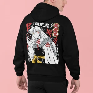 Inuyasha Hoodie Red Moon Inu Yasha Anime Pullover Kagome Higurashi Sesshomaru - Picture 1 of 6