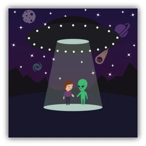 Adesivo decalcomania paraurti auto Human Meets Alien - ''TAGLIE'' - Foto 1 di 1