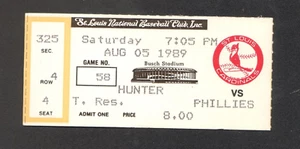 PHILADELPHIA PHILLIES vs ST. LOUIS CARDINALS AUG 5 1989 MLB BASEBALL TICKET STUB - Picture 1 of 2