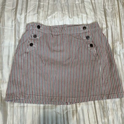 mossimo denim mini skirt xl jr vertical stripe red white blue tan - Image 1 of 4