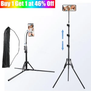 195CM Tall Flexible Phone Tripod with Gooseneck Heavy Duty Phone Tripod Stand UK - Picture 1 of 20