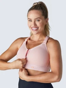 SHEFIT 110003 High Impact Ultimate Sports Bra 5LUXE Pink Front Zipper - Picture 1 of 12