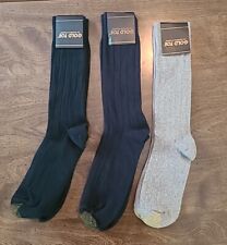 3 PAIRS Gold Toe Combed Cotton Stretch Nylon Men’s Socks Spandex Lycra Sz 10-13
