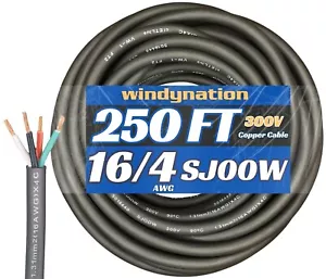 250 Ft. 16/4 16 AWG Gauge 4 Conductor SJOOW Cable Wire 300V Portable Power Cable - Picture 1 of 3