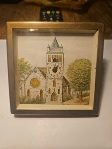 1933 LUX KIRCHE mit Glockenturm animierte Bewegung Regaluhr funktioniert Glocke bewegt RAR - Bild 1 von 4
