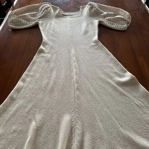 Vintage Milton Ford For Patricele 90s Y2K Open Weave Crochet Knit Sweater Dress - Picture 1 of 15