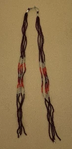 Vintage Tribal Ohrringe - Perlen - braun rot orange klar - 10" - Bild 1 von 1