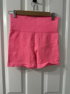 Colsie Damen-Radshorts Hot Pink nahtlos gerippt Loungewear Activewear 4 Zoll - Bild 1 von 8