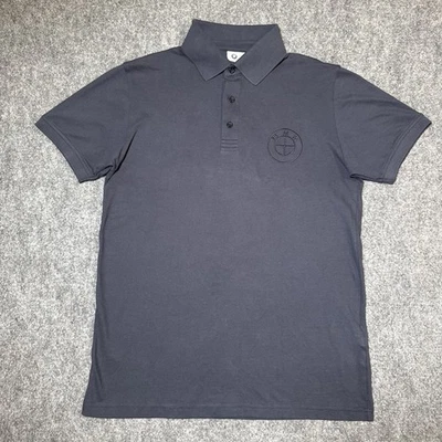 Polo de golf BMW gris/negro logotipo bordado 100 % poliéster para hombre talla S Foto 1 de 4