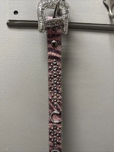 Girls Size Small Pink Bling Western Belt - Picture 1 of 8