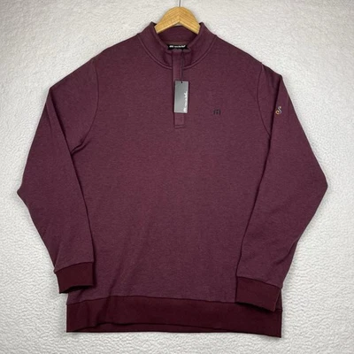 Nuevo con etiquetas Suéter de Golf Travis Mathew Cloud 1/4 Cremallera 2.0 Para Hombres XL Granate Streamsong Foto 1 de 4