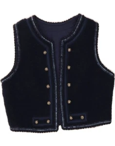 HELENE STRASSER Womens Trachten Crop Waistcoat EU 46 XL Navy Blue Wool CT03 - Bild 1 von 3