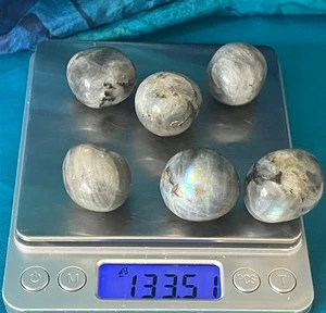 💙🧡TUMBLESTONE SALE Crystals Reiki Minerals Crystal LABRADORITE Set 6 FLASHY - Picture 1 of 7
