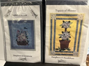 Daughthers&Dandelions Set Of 2 Quilt Appliqués Patterns, Basket & Topiary Blooms - Picture 1 of 7