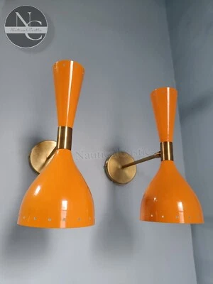 Diabolo Wall Sconce Italian Modern Stilnovo Style Set of Two Wall Light Lamps - Image 1 of 4
