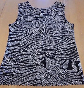 Unbranded Women's Black + White Sleeveless Shirt Size M - Picture 1 of 2