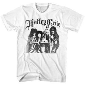Motley Crue Men's T-Shirt Let Us Pray Band photos White Graphic Tee Indie - Picture 1 of 2