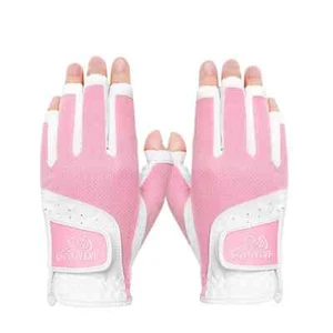 GVOVLVF 1 Pair Golf Gloves Women Half Open Finger Soft Breathable Stretchable - Picture 1 of 6