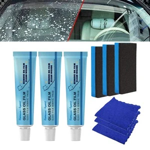 3Pc Car Glass Oil Film Cleaner, Removal Cream, Windshield Oil... - Picture 1 of 7